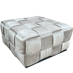 Пуф плетеный велюровый светло-бежевый  Soft Wicker Pouf варинант исполнения - 1 | Loft Concept в Тюмени