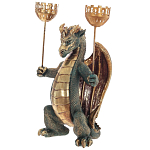Подсвечник в виде дракона Dragon Candlestick Green Gold варинант исполнения - 2 | Loft Concept в Тюмени