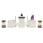 Настольный письменный набор из мрамора и лемезита с гербом и флагом России Marble Accessory варинант исполнения - 6 | Loft Concept в Тюмени