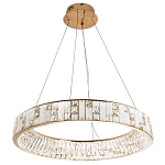 Кольцевая люстра с декором из мрамора и хрусталя Dione Ring Marble Crystal Chandelier варинант исполнения - 3 | Loft Concept в Тюмени