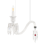 Подвесной светильник стеклянный в виде канделябра Curved Glass Chandelier варинант исполнения - 3 | Loft Concept в Тюмени