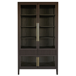 Витрина Primo со стеклянными фасадами и 2 ящиками Темный орех варинант исполнения - 7 | Loft Concept в Тюмени