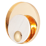 Бра с круглым плафоном из белого мрамора и золотистым металлическим обрамлением  Ginger & Jagger варинант исполнения - 1 | Loft Concept в Тюмени