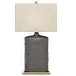 Настольная лампа керамическая с тканевым прямоугольным абажуром Flask варинант исполнения - 2 | Loft Concept в Тюмени