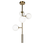 Люстра на штанге с 4-мя белыми шарообразными плафонами Bubble Chandelier варинант исполнения - 2 | Loft Concept в Тюмени