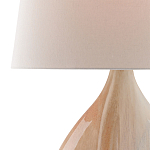 Настольная лампа на прозрачным основании с тканевым конусообразным абажуром Cream варинант исполнения - 1 | Loft Concept в Тюмени