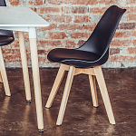 Стул с основой из пластика и мягким сиденьем Arvika Black варинант исполнения - 9 | Loft Concept в Тюмени