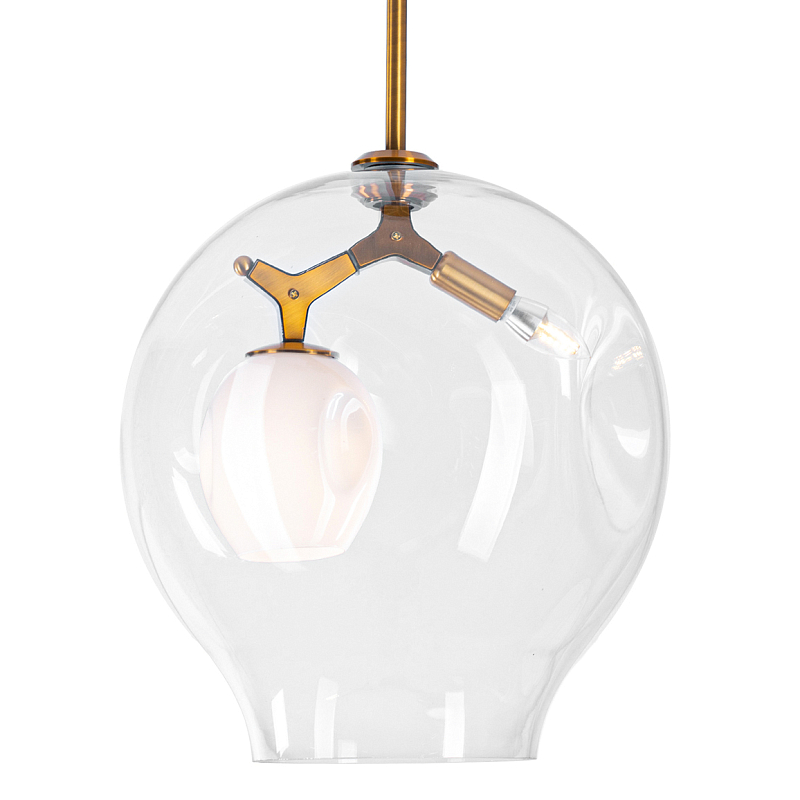 Подвесной светильник Terrarium Pendant Латунь Белый Прозрачное Стекло Подвесной светильник Terrarium Pendant Латунь Белый Прозрачное Стекло в Тюмени | Loft Concept