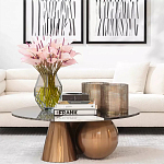 Дизайнерский журнальный стол с круглой столешницей на 3-х геометрических ножках Lehumod варинант исполнения - 4 | Loft Concept в Тюмени