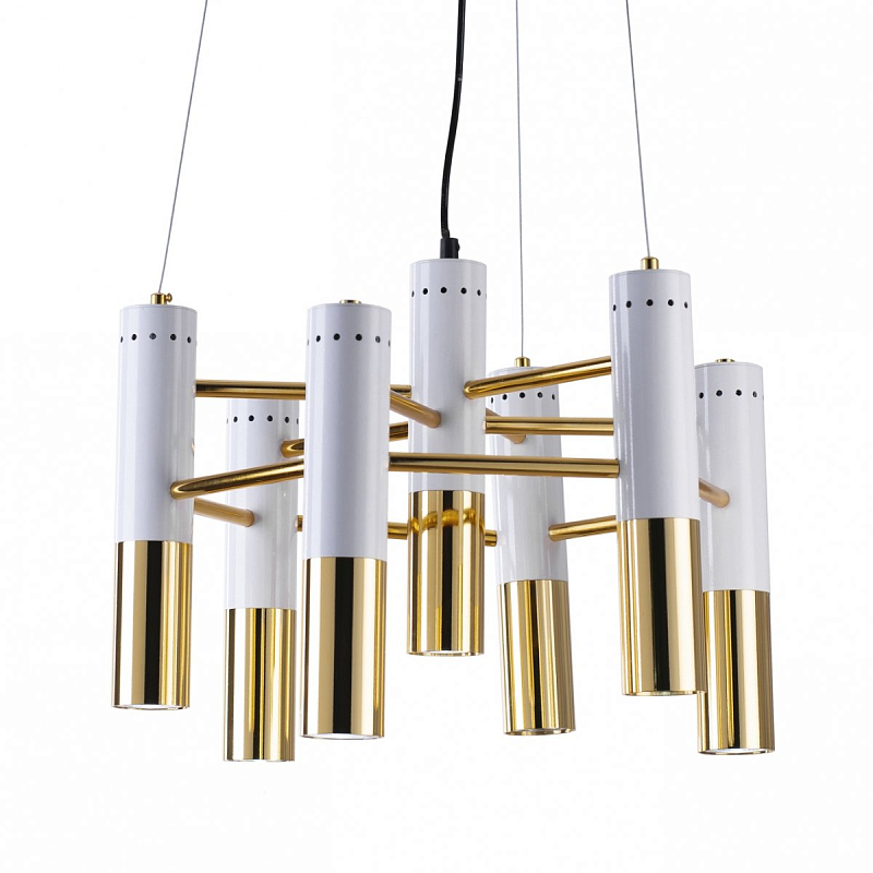 Люстра IKE Delightfull Pendant 7 Глянцевое золото Белый Люстра IKE Delightfull Pendant 7 Глянцевое золото Белый в Тюмени | Loft Concept