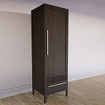 Узкий Шкаф Primo с 2 выдвижными ящиками Темный орех варинант исполнения - 3 | Loft Concept в Тюмени