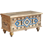 Сундук из массива манго Grey Mango Collection Blue Ornament варинант исполнения - 1 | Loft Concept в Тюмени