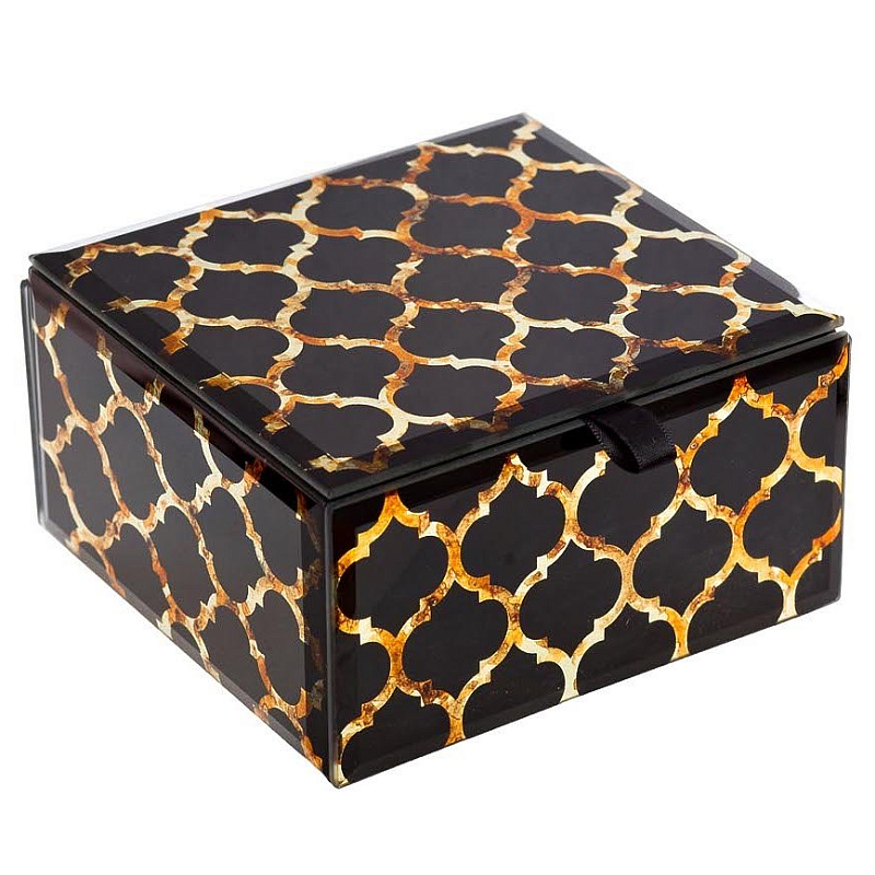 Шкатулка Oriental Rhombuses Cube Черный Шкатулка Oriental Rhombuses Cube Черный в Тюмени | Loft Concept