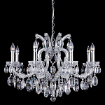 Люстра подвесная с 8-ю лампочками и прозрачными хрустальными подвесками на хромированном основании Crystal lamps варинант исполнения - 1 | Loft Concept в Тюмени