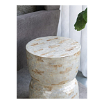 Приставной столик с мозаичным рисунком из раковин устриц Bone Inlay варинант исполнения - 7 | Loft Concept в Тюмени