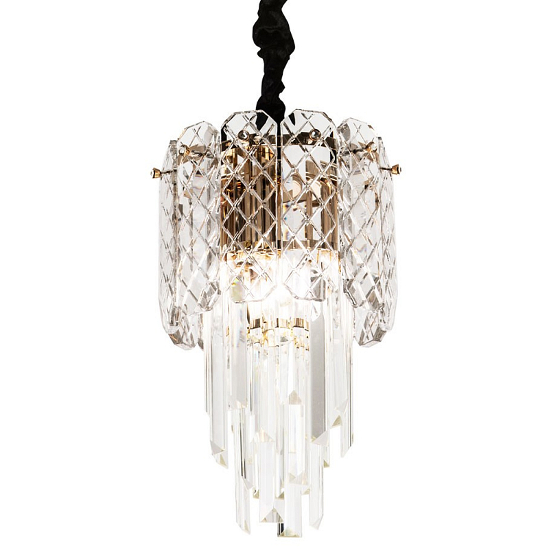 Подвесной хрустальный светильник Harmonica Crystal Gold Hanging Lamp Прозрачное Стекло Золотой Подвесной хрустальный светильник Harmonica Crystal Gold Hanging Lamp Прозрачное Стекло Золотой в Тюмени | Loft Concept