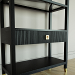 Стеллаж Elsa Dreams Black со стеклянными полками и ящиком варинант исполнения - 2 | Loft Concept в Тюмени