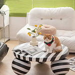 Дизайнерский журнальный стол круглый в чёрно-белую полоску Mypel варинант исполнения - 3 | Loft Concept в Тюмени