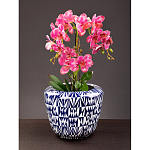 Кашпо с орнаментом в сочетании белого и синего цвета Artistic Flowerpot варинант исполнения - 4 | Loft Concept в Тюмени