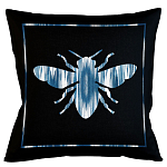 Подушка декоративная пчела с синим орнаментом Ikat Pattern варинант исполнения - 1 | Loft Concept в Тюмени