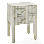Тумбочка прикроватная White Pearl BEDSIDE CABINET 2 DRAWER варинант исполнения - 3 | Loft Concept в Тюмени