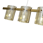 Подвесной светильник светодиодный с 5-ю цилиндрическими плафонами коньячного цвета из стекла и стали Andrea Сhandelier Сognac варинант исполнения - 2 | Loft Concept в Тюмени