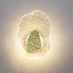 Бра с рельефным волнообразным стеклянным плафоном и вставкой из мрамора Liquid Stone варинант исполнения - 3 | Loft Concept в Тюмени