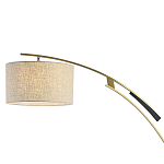 Торшер с изогнутой черной металлической ножкой и цилиндрическим абажуром из ткани Arched Metal Base  варинант исполнения - 2 | Loft Concept в Тюмени