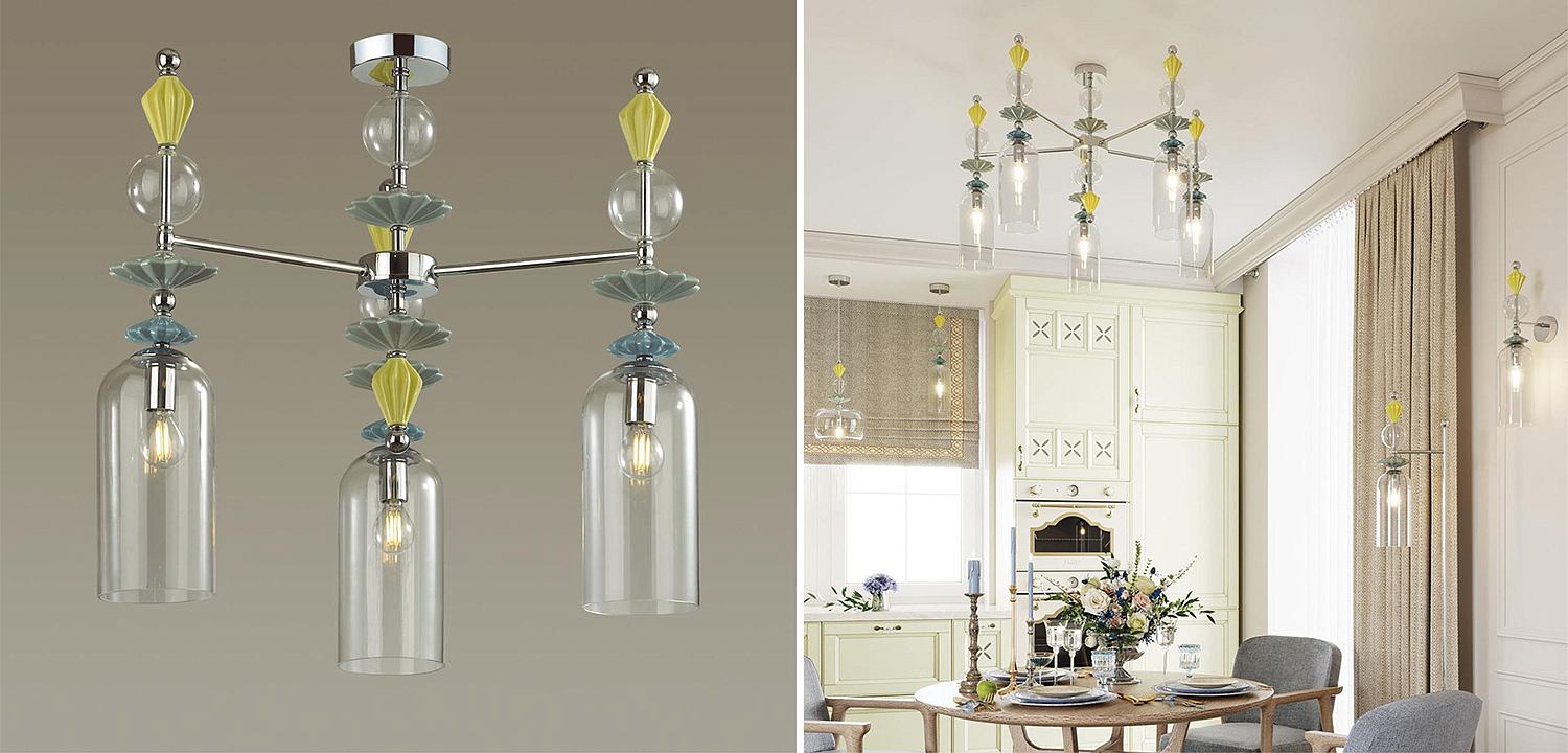 Люстра Iris Glass Chandelier candy 3 chrome Люстра Iris Glass Chandelier candy 3 chrome - Loft-Concept в Тюмени