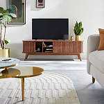 ТВ-тумба с двумя раздвижными дверцами Toinette Brown TV Stand варинант исполнения - 8 | Loft Concept в Тюмени