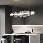 Подвесной светильник линейный с прозрачными стеклянными шарами разного диаметра Eurofase варинант исполнения - 16 | Loft Concept в Тюмени