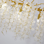 Люстра подвесная с золотистыми ветками и стеклянными подвесками в виде листьев Длина 80 см FAIRYTREE Light варинант исполнения - 3 | Loft Concept в Тюмени