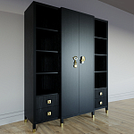 Большой шкаф с витриной Elsa Dreams Black варинант исполнения - 1 | Loft Concept в Тюмени