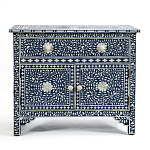 Комод инкрустация костью ORIENTAL Indian синий орнамент варинант исполнения - 1 | Loft Concept в Тюмени