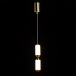 Подвесной светильник с двумя белыми рифлеными цилиндрическими плафонами Golden Swirl варинант исполнения - 3 | Loft Concept в Тюмени