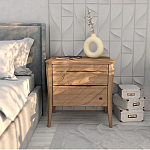 Тумба прикроватная из массива дуба с 2-мя ящиками Tasteful Furniture варинант исполнения - 2 | Loft Concept в Тюмени