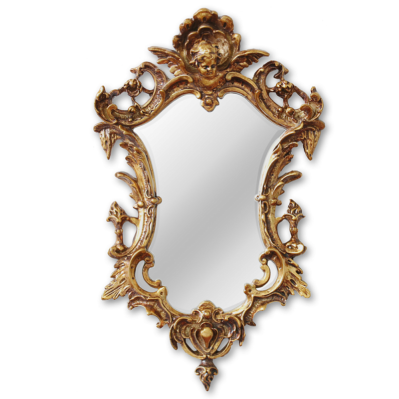 Зеркало настенное в ажурной раме золотого цвета с эффектом старины Classic Ornament Mirror Золотой Зеркало настенное в ажурной раме золотого цвета с эффектом старины Classic Ornament Mirror Золотой в Тюмени | Loft Concept