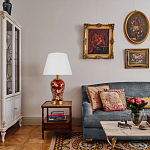 Настольная лампа бордовая с изображением птиц Slip Away варинант исполнения - 5 | Loft Concept в Тюмени