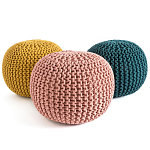 Круглый вязаный пуф Yellow Knitted Ball Pouf варинант исполнения - 2 | Loft Concept в Тюмени