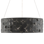 Люстра в форме цилиндра с чёрным фактурным абажуром Round Necklines варинант исполнения - 3 | Loft Concept в Тюмени