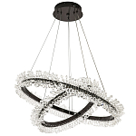 Люстра два кольца с хрустальным декором Rowan Crystal Ring Horizontal Black Chandelier варинант исполнения - 2 | Loft Concept в Тюмени