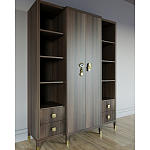 Большой шкаф с витриной Elsa Dreams Walnut варинант исполнения - 2 | Loft Concept в Тюмени