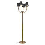 Торшер с металлическим основанием бронзового цвета с черными конусовидными абажурами Dignity варинант исполнения - 1 | Loft Concept в Тюмени