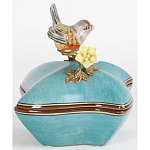 Фарфоровая шкатулка с птицей Eden Garden Blue варинант исполнения - 3 | Loft Concept в Тюмени