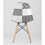 Пластиковый стул на ножках из массива бука Eames Черно-Белый Пэчворк варинант исполнения - 4 | Loft Concept в Тюмени