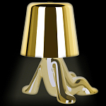 Настольная лампа фигурная золотого цвета с гладким абажуром Высота 17 см Sophia варинант исполнения - 7 | Loft Concept в Тюмени