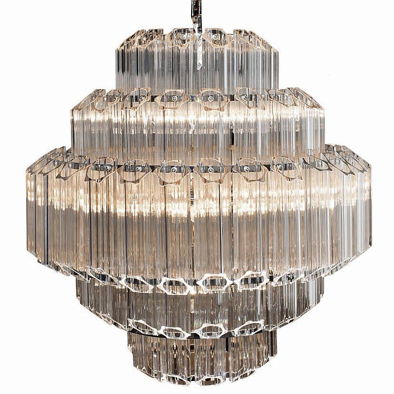 Люстра Hexagon tube Chandelier Хром Прозрачное Стекло Люстра Hexagon tube Chandelier Хром Прозрачное Стекло в Тюмени | Loft Concept