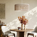 Люстра в форме цилиндра с вставками из деревянных бусин Wooden Beads варинант исполнения - 5 | Loft Concept в Тюмени