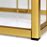 Пуф квадратный голубой велюр на золотом металлическом основании Celeste Blue варинант исполнения - 3 | Loft Concept в Тюмени