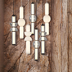 Подвесной светильник из дымчатого стекла цилиндрической формы с чёрным металлическим основанием Hiding secrets варинант исполнения - 8 | Loft Concept в Тюмени